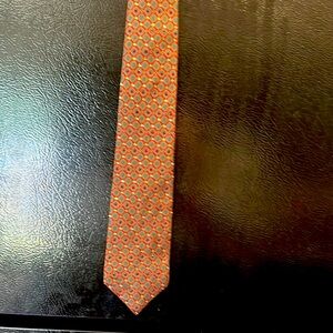 Stafford Orange Geometric Silk Tie